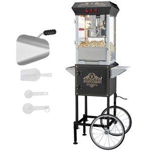 Macchina per Popcorn da 850W con Carrello, Pentola da 8 oz, 48 Tazze per Ciclo, Nuova Condizione, in Vetro Temperato, Attrezzata per la Preparazione di Popcorn - Product Image 1