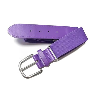 Custom Adjustable <b>Elastic</b> Baseball Softball <b>Belt</b> PU Leather Alloy D-Ring Buckle Sports Uniform Youth Adult Team 1.5" - Product Image 2
