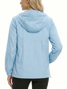 Parkas personnalisées pour femmes, imperméables, coupe-vent, résistantes à la pluie, avec capuche amovible, poches extérieures, vêtements d'extérieur pour le printemps - Product Image 2