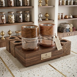 Brûleur d'encens artisanal en bois de santal avec pot de rangement, brûleur d'arômes, encensoir pour la maison, le bureau et les espaces religieux - Product Image 3