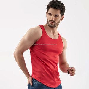 Débardeurs pour hommes en gros, sportifs, de musculation, à séchage rapide, sans manches, unis, décontractés, boutonnés, 100% coton - Product Image 4
