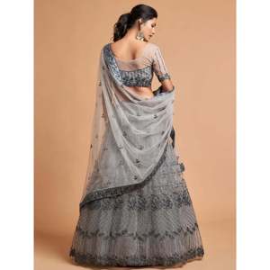 Lehenga Choli de Talla Grande con Bordado de Red para Fiesta de Noche o Quinceañera - Product Image 3