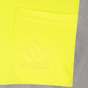 Hi Visibility Men's Reflective Work T-Shirt Polyester Yellow with <b>Silver</b> Stripes - Product Image 6