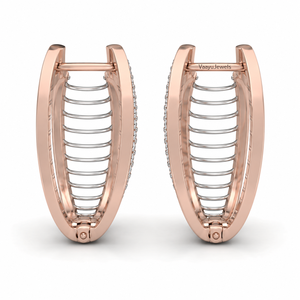 Pendientes de Aro de Oro Rosa de Lujo con Diamantes Redondos de Corte Brillante, Joyería para Mujer en Oro de 10K, 14K, 18K, Plata 925 y 935 - Product Image 4