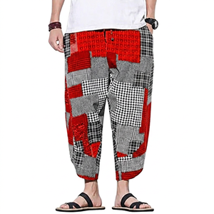 Men's Summer <b>Woven</b> 100% Polyester Breathable Mid Waist Hip Hop Printed Pocket Drawstring Casual <b>Shorts</b> - Product Image 5