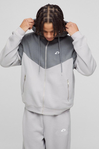 Survêtement Homme Color Block Style Urbain Zippé Deux Pièces – Hoodies et Joggers en Mélange Coton Polaire Coupe Décontractée avec Logo Personnalisé et Poche Zippée - Product Image 4