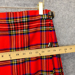 Falda Larga de Lana Escocesa Vintage para Mujer, Diseño Plisado con Tartán Rojo Royal Stewart - Product Image 4