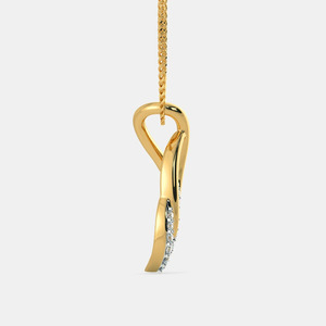 Yellow Gold <b>Double</b> Teardrop Lab Grown Diamond Pendant <b>Necklace</b> - Product Image 6