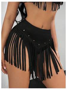 Falda de cuero con cintura elástica de moda urbana en venta, diseño propio personalizado, falda de cuero para mujer - Product Image 3