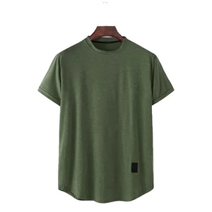 Camiseta Negra para Hombre, 100% Algodón, Manga Corta, Cuello Redondo, Color Sólido, Corte Regular, Tejido Jersey, 220g, Antiarrugas - Product Image 4