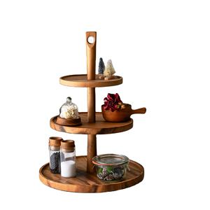 Soporte redondo de madera y metal moderno de 3 niveles más vendido, desmontable, profesional y romántico, hecho a mano - Product Image 1