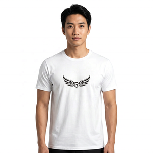 Großhandel 100% Baumwolle Schwarze Modische Herren-T-Shirts nach Maß Umweltfreundlich Schnelltrocknend Atmungsaktiv Canvas Lässig O-Ausschnitt Gestrickt - Product Image 5