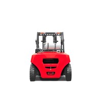 Chariot élévateur diesel de 5 tonnes avec mât duplex et fourches réglables pour la manutention de palettes industrielles