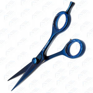 กรรไกรตัดผมสแตนเลสเกรดสูงสุด 440C สำหรับร้านทำผมมืออาชีพ ขนาด 6 นิ้ว สีน้ำเงิน โดย Apto Enterprises - Product Image 5