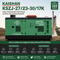 Compresseur d'air à vis diesel refroidi par air stationnaire Kaishan KSZJ-29/23-32/17K avec moteur 23 bars 32m/min