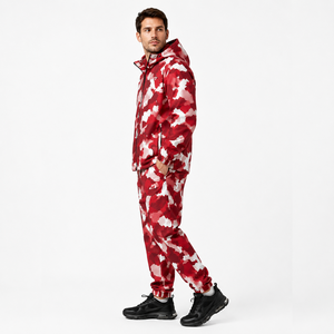 Conjunto de Chándal Cortavientos con Capucha de Camuflaje Rojo Personalizado para Hombre, de Venta Caliente, Premium para Exteriores, Estilo Urbano, Traje de Jogging, Sudaderas al por Mayor OEM - Product Image 3