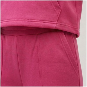 Women 100% Cotton Hooded <b>Sweatshirt</b> & Sweatpants Set <b>Pink</b> Floral Print Casual Tracksuit Loose Fit Full Length Autumn Wear - Product Image 5