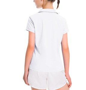 Uniforme scolaire blanc pour filles, 85% nylon, 15% élasthanne, polos, t-shirts, hauts de tennis et de golf à manches courtes pour enfants - Product Image 4