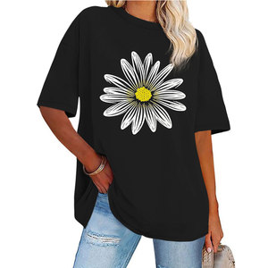T-shirts amples et décontractés pour femmes, écologiques et propres, look professionnel, distribution en gros pour vêtements adultes, 100% coton - Product Image 1