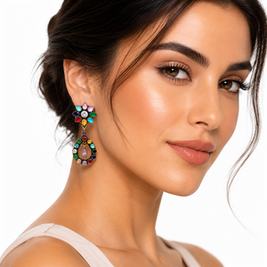 Fabricante Verificado: Nuevo Anillo de Latón Chapado en Oro Antiguo con Engaste de Múltiples Piedras, Diseño Étnico Indio Hecho a Mano para Mujer, Ideal para Fiestas - Product Image 2