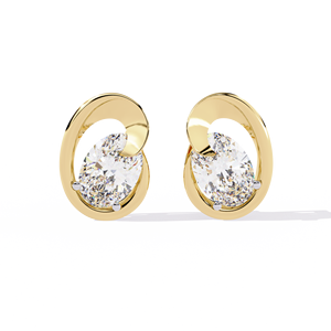 Pendientes Unisex de Oro Rosa Chapado en Oro Sólido de 18K con Diamantes Redondos de Corte Brillante, Color E Natural, Certificados por IGI, Lujosos para Uso Diario - Product Image 1