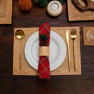 Anneaux de serviette en rotin faits à la main en gros, décorations de table tissées naturelles pour mariages, événements, restaurants, fournisseur OEM - Product Image 1