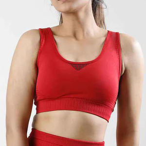 Sujetador Deportivo Sin Costuras de Una Pieza, Antibacteriano, Transpirable, con Detalle de Tirantes, Sin Tirantes, de Alto Impacto, Media Copa, para Mujer - Product Image 5