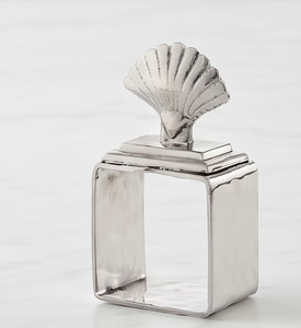 Vintage <b>Silver</b> Metal <b>Napkin</b> Rings Square Shell Design Wedding Table Decor For Kitchenware And Home Use - Product Image 2