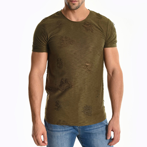 Camiseta Distressed de Estilo Vintage Lavado para Hombre, Venta al por Mayor, Camiseta Oversize Distressed para Hombre - Product Image 5