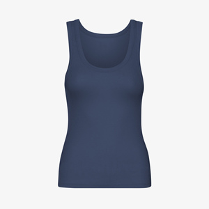 Women's Solid Color Scoop Neck Knitted Tank Top Breathable Casual Sleeveless Top Spandex Polyester <b>Material</b> - Product Image 1