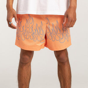 Shorts en tricot beige pour homme avec cordon de serrage à la taille, respirants, à motif de points, décontractés - Product Image 4