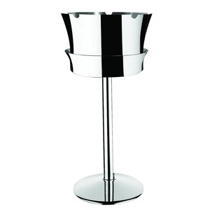 Luxury Silver Metal Wine Bucket Stand Dining <b>Room</b> Entertaining Sleek Tall Pedestal Champagne Premium Grade Metal Drink Chiller - Product Image 3