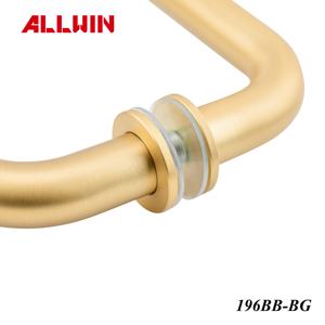 Poignée de porte ronde en verre de 19 mm en laiton finition or brossé, design moderne, personnalisable OEM/ODM, pour salle de bain ou hôtel - Product Image 5