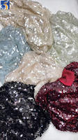 Tissu en maille transparente à paillettes de 9 mm, YX1547, 350 GSM, grand format, pour vêtements de mode féminine