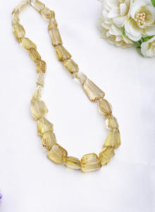 ลูกปัดควอตซ์เบียร์ธรรมชาติทรงเหลี่ยมขนาด 16 นิ้ว สำหรับทำเครื่องประดับอัญมณีชั้นดี - Product Image 2