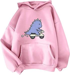 Spring Summer Collection Casual Printed Knitted Women's Hooded Loose Short-Sleeved <b>Zipper</b> - Product Image 2