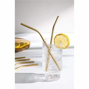 Stainless Steel Rose Gold Polished Long Metal <b>Straw</b> Handmade Handle Eco-Friendly Modern Stylish Luxury Bar <b>Straw</b> <b>for</b> - Product Image 5