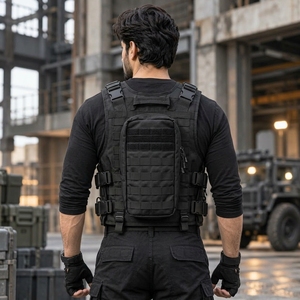 Men Tactical <b>Vest</b> Made With Durable Nylon Material Adjustable Shoulder Straps Functional <b>Utility</b> Pockets Breathable Construction - Product Image 2