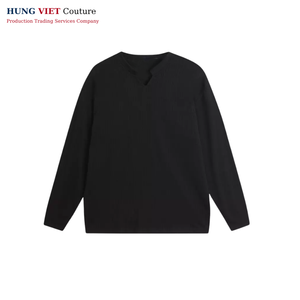 Fall Tonal Knitted Moisture Wicking Camiseta de manga larga Grunge Amarillo mostaza - Product Image 4