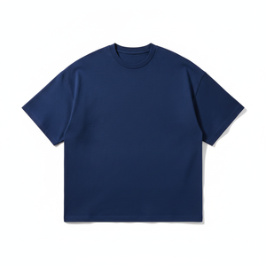 Camiseta de Manga Corta para Hombre, Cuello Redondo, Color Azul Marino, Corte Regular, Estilo Informal, Tejido de Punto, Color Sólido - Product Image 4