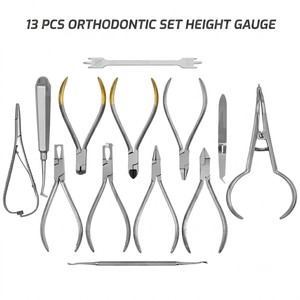 Juego de 13 Instrumentos de Ortodoncia con Fuente de Alimentación de Turbina, Calibrador Dental Clase I, Acero Inoxidable, Uso Profesional - Product Image 3