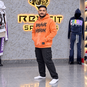 Sweat à capuche unisexe personnalisé, style streetwear décontracté, à manches longues, avec poche kangourou, motif graphique, étiquette OEM, vente en gros, en polaire - Product Image 3