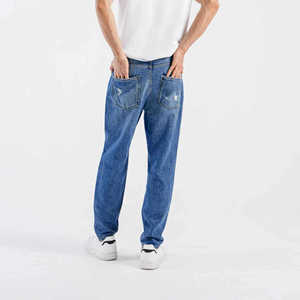 Jeans en denim respirant pour homme, coupe droite, qualité supérieure, couleur unie, séchage rapide, style décontracté, idéal pour l'hiver - Product Image 3
