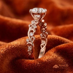 Anillo de Moissanita con Corte Princesa, Elegante y Lujoso, para Mujer, Chapado en Oro Rosa, para Compromiso, Aniversario, Boda, Regalo de Joyería - Product Image 3