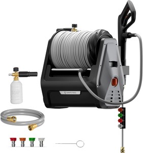 Dérouleur de tuyau pour nettoyeur haute pression électrique, pulvérisateur de savon, canon à mousse, machine de nettoyage à l'eau pour voiture et terrasse - Product Image 1