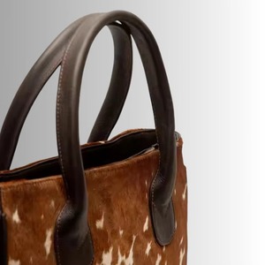 Bolso Tote de Cuero Genuino con Pelo, Bolso de Hombro Vintage, Gran Capacidad, Ligero - Product Image 6
