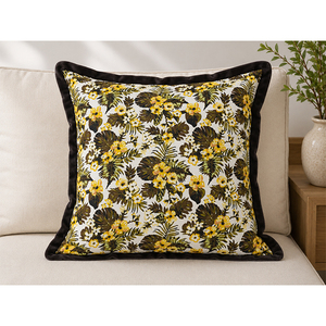 100% Herringbone Linen Floral Printed Cushion <b>Cover</b> | Premium Decorative <b>Throw</b> Pillow <b>Cover</b> for <b>Sofa</b>, Bed & Living Room - Product Image 4