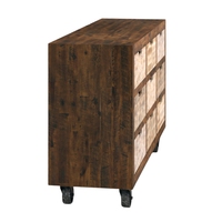 Meuble de rangement moderne en bois de manguier massif pour salon, 5+ tiroirs, roulettes, artisanal, durable, meubles pour la maison