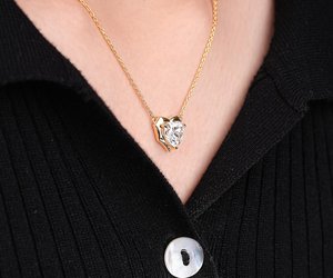 Collier pendentif solitaire en diamant de laboratoire taille cœur, serti à griffes, en or massif 10K plaqué rhodium, luxe pour usage quotidien - Product Image 5