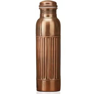 Ayurveda health benefit <b>bottle</b> Pure Copper Water <b>Bottle</b> Hammered Finish Vintage Design Portable Travel Drinkware With Lid - Product Image 5